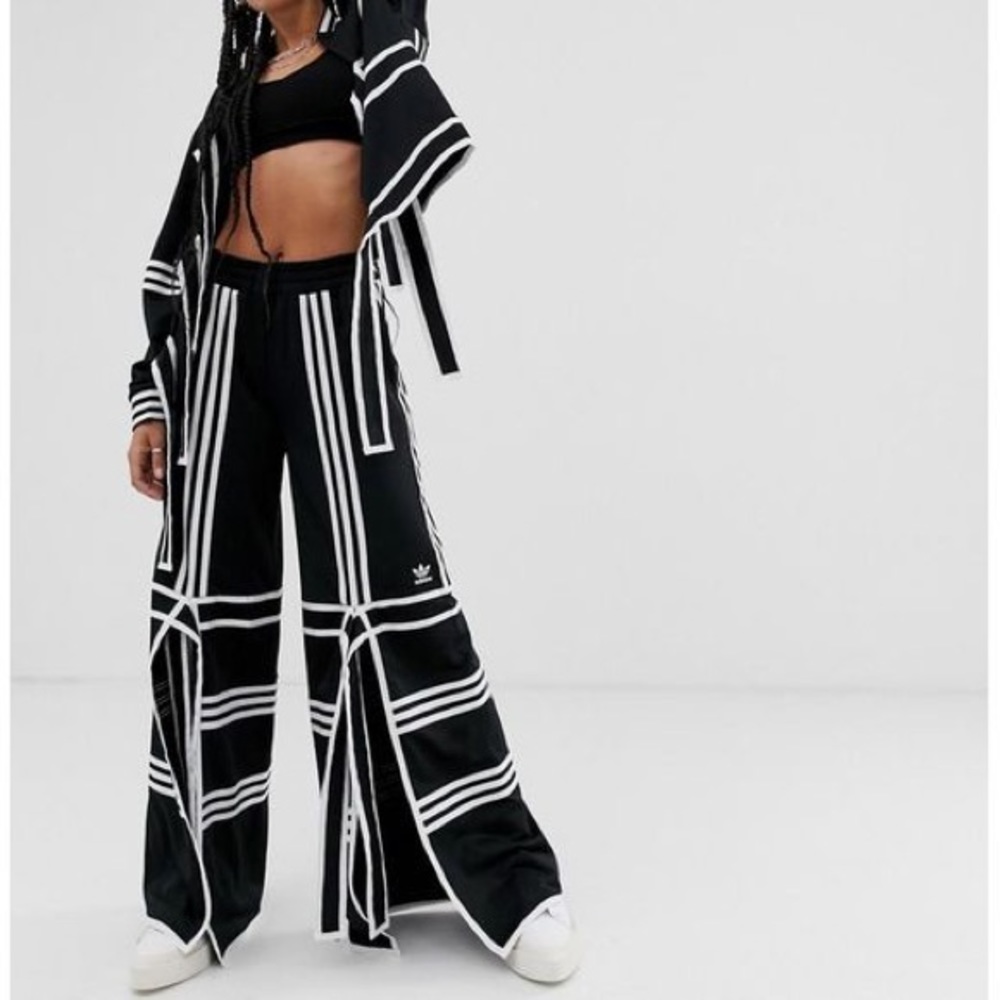 adidas Originals x Ji Won Choi split front track pants in black